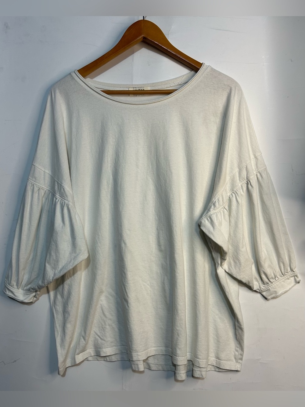 Umgee Balloon Sleeve Off White Shirt Small
